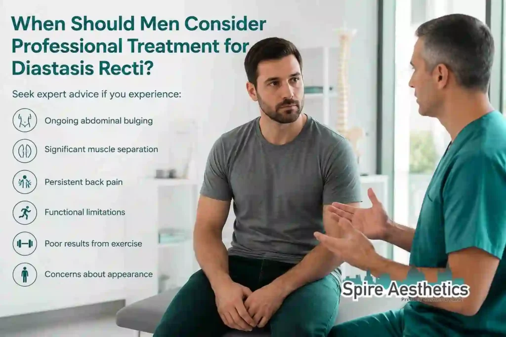 When Should Men Consider Professional Treatment for Diastasis Recti Diss?